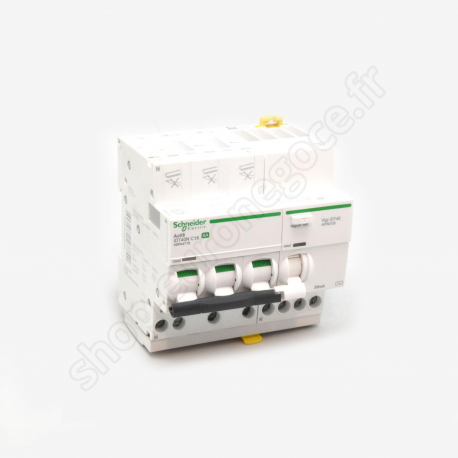 Disjoncteur iDT40 / DT40  - A9DP3716 - ACTI9 iDD40N XA - disjoncteur différentiel auto - 3P+N C 16A 6000A/10kA 30mA AC