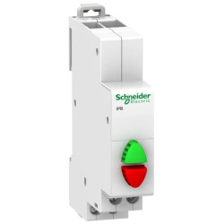 Acti9, iPB bouton-poussoir double 1 NO vert + 1 NF rouge 20A 230VCA - A9E18034 Schneider Electric