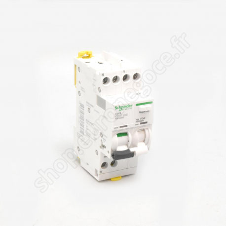 Disjoncteur iDT40 / DT40  - A9DV2625 - Acti9 iDD40T - disjoncteur différentiel tête de groupe - 1P+N C 25A 6kA 30mA AC