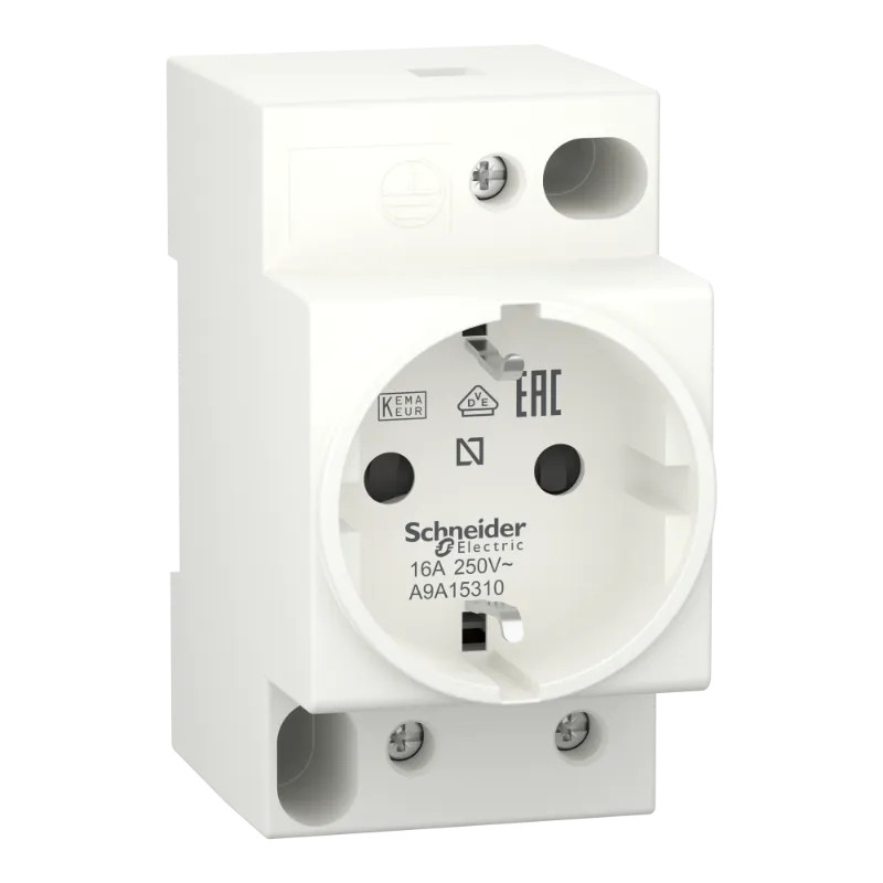 Prise de courant modulaire 16A 2P+T standard allemand 250V - A9A15310 Schneider Electric