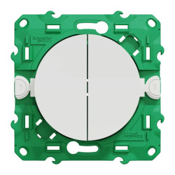 Odace sans fil sans pile - interrupteur double allumage - blanc - S520114 Schneider Electric