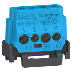Bornier à vis 4 trous T ou N - LGYT2A04 Schneider Electric