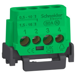 Bornier à vis 4 trous T ou N - LGYT2A04 Schneider Electric