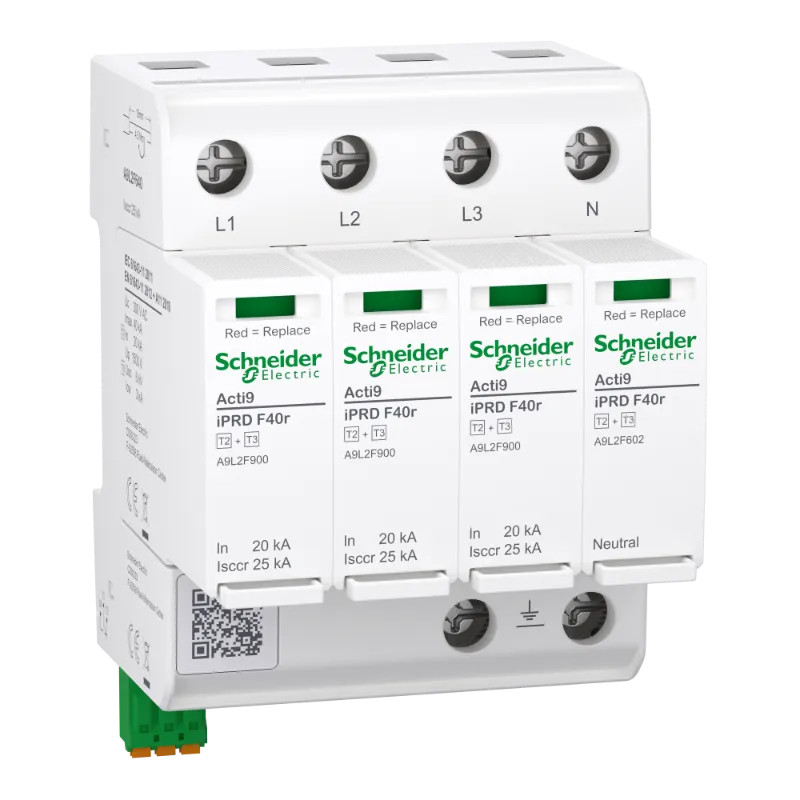 Acti9 IPRD F40r Parafoudre autoprotégé 3PN In:20kA  Up:1,5kV  Icc:25kA - A9L2F640 Schneider Electric