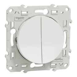 Odace - double va-et-vient - blanc - 10A - S520214 Schneider Electric