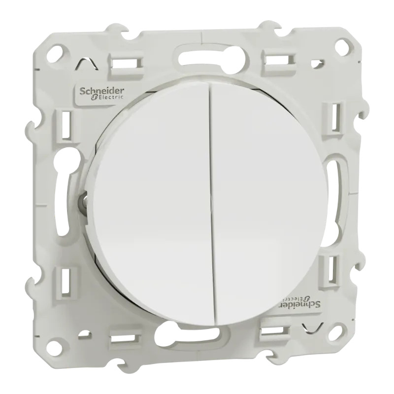 Odace - double va-et-vient - blanc - 10A - S520214 Schneider Electric