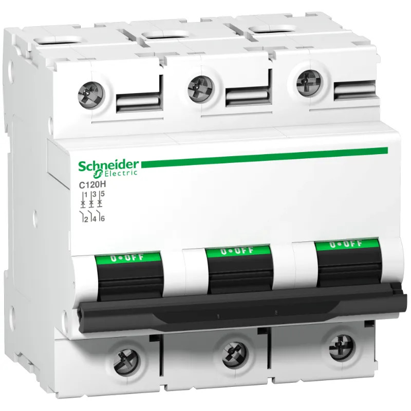Acti9 C120H Disjoncteur Modulaire 3P 63 A, courbe B, 15 kA - A9N18423 Schneider Electric
