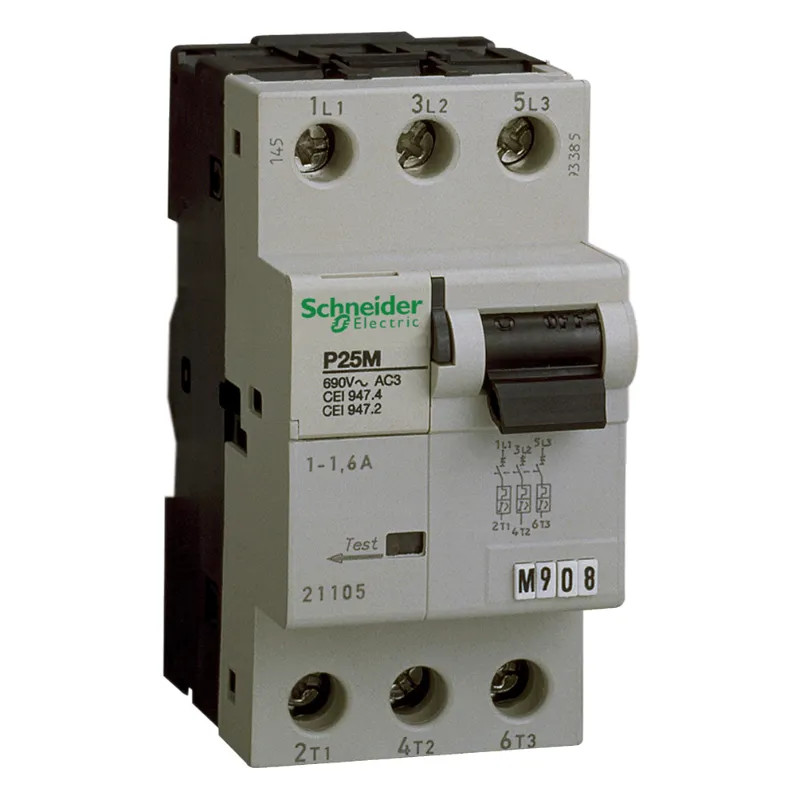 P25M - disjoncteur moteur - 0,16A - 3P 3d - déclencheur magnéto-thermique - 21100 Schneider Electric