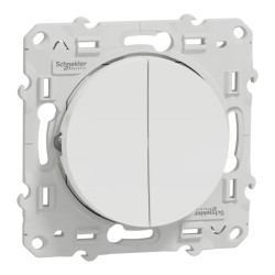 Odace - va-et-vient + va-et-vient lumineux - blanc - 10A  - LED 1,5mA - S520273 Schneider Electric