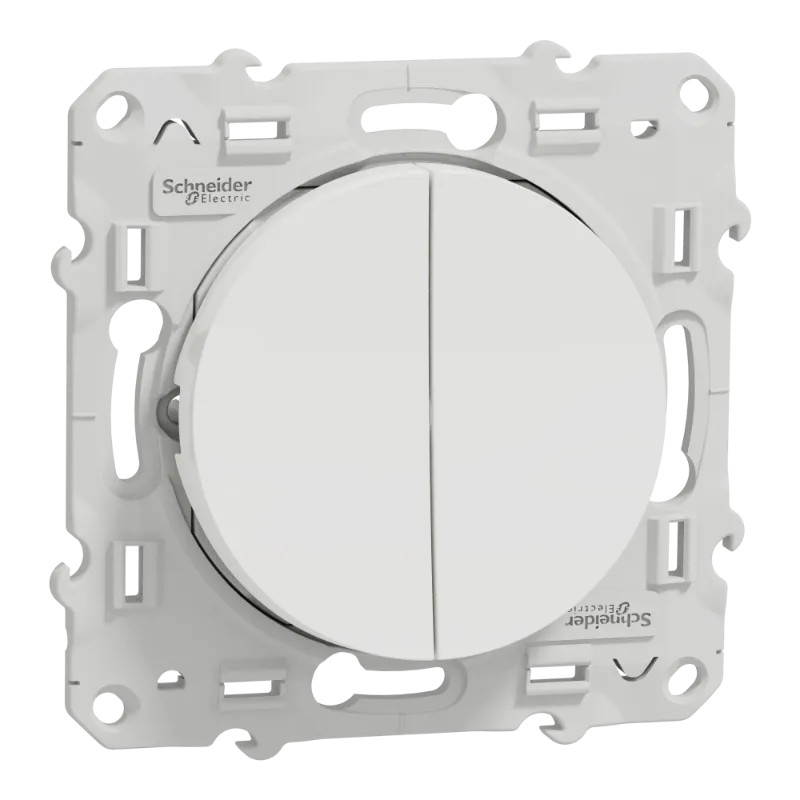 Odace - va-et-vient + va-et-vient lumineux - blanc - 10A  - LED 1,5mA - S520273 Schneider Electric