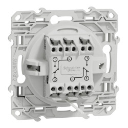Odace - va-et-vient + va-et-vient lumineux - blanc - 10A  - LED 1,5mA - S520273 Schneider Electric