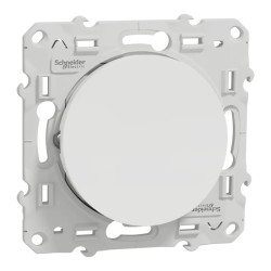 Odace - poussoir lumineux - blanc - 10A - voyant LED bleu 0,15mA - S520276 Schneider Electric