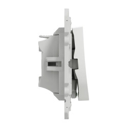 Odace - poussoir lumineux - blanc - 10A - voyant LED bleu 0,15mA - S520276 Schneider Electric