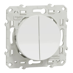Odace - va-et-vient + poussoir - blanc - 10A - S520285 Schneider Electric