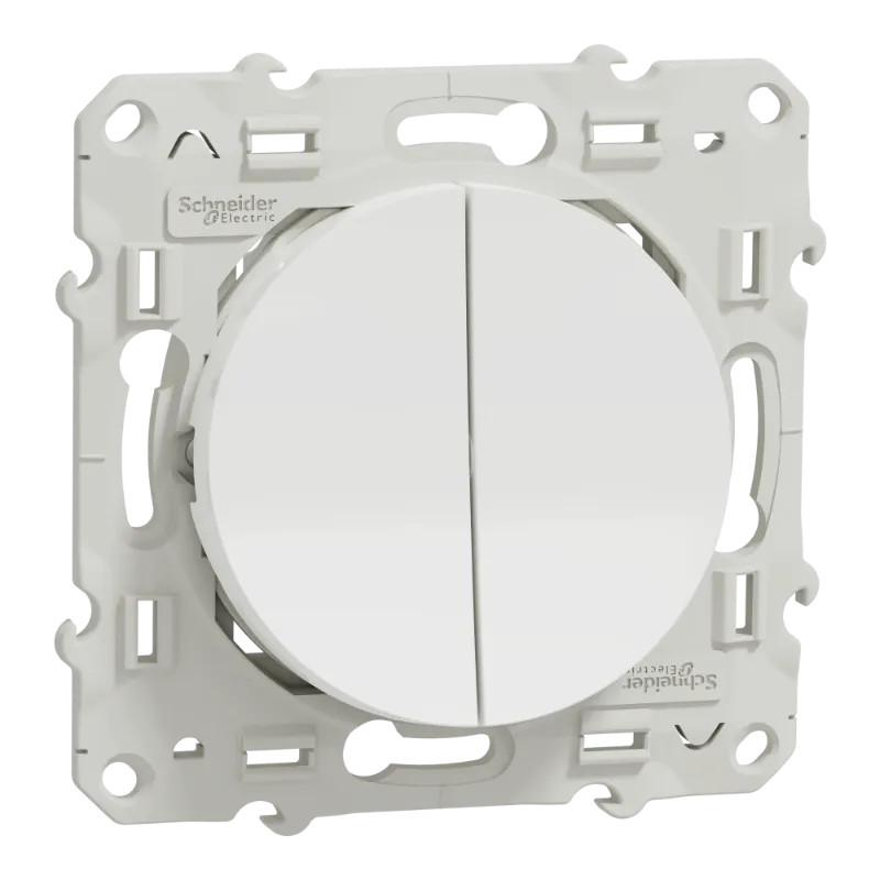 Odace - va-et-vient + poussoir - blanc - 10A - S520285 Schneider Electric