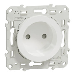 Odace - prise de courant 2P - blanc - connexions à vis - S520033 Schneider Electric