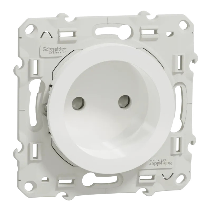 Odace - prise de courant 2P - blanc - connexions à vis - S520033 Schneider Electric