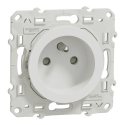 Odace - prise de courant 2P+T - blanc - connexions à vis - S520039 Schneider Electric