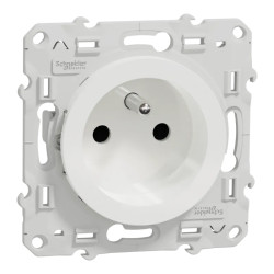 Odace - prise de courant 2P+T - blanc - 4 connexions rapides par pôle - S520049 Schneider Electric