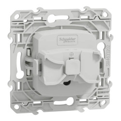 Odace - prise de courant 2P+T - blanc - 4 connexions rapides par pôle - S520049 Schneider Electric