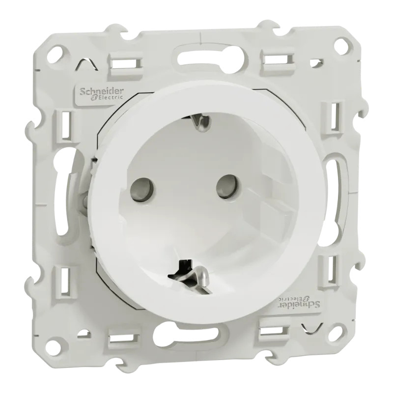 Odace - prise de courant 2P+T - standard Schuko allemand - blanc - S520057 Schneider Electric