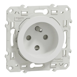 Odace - prise de courant 2P+T - blanc - à détrompage - connexions à vis - S520099 Schneider Electric
