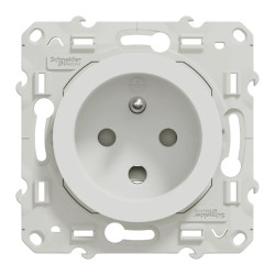 Odace - prise de courant 2P+T - blanc - à détrompage - connexions à vis - S520099 Schneider Electric