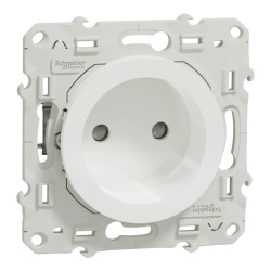 Odace - prise de courant 2P - blanc - griffes montées - connexion à vis - S525033 Schneider Electric