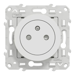 Odace - prise de courant 2P+T affleurante - blanc - griffes montées - S525052 Schneider Electric
