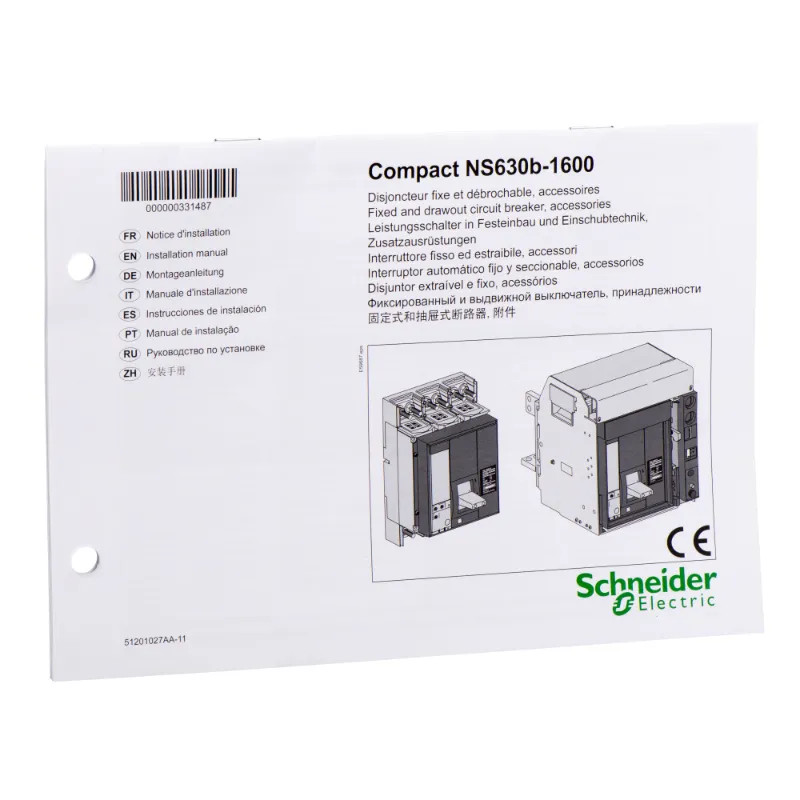 NOTICE DISJONCTEUR/ACCESSOIRES NS 630B/1600 - 33148 Schneider Electric