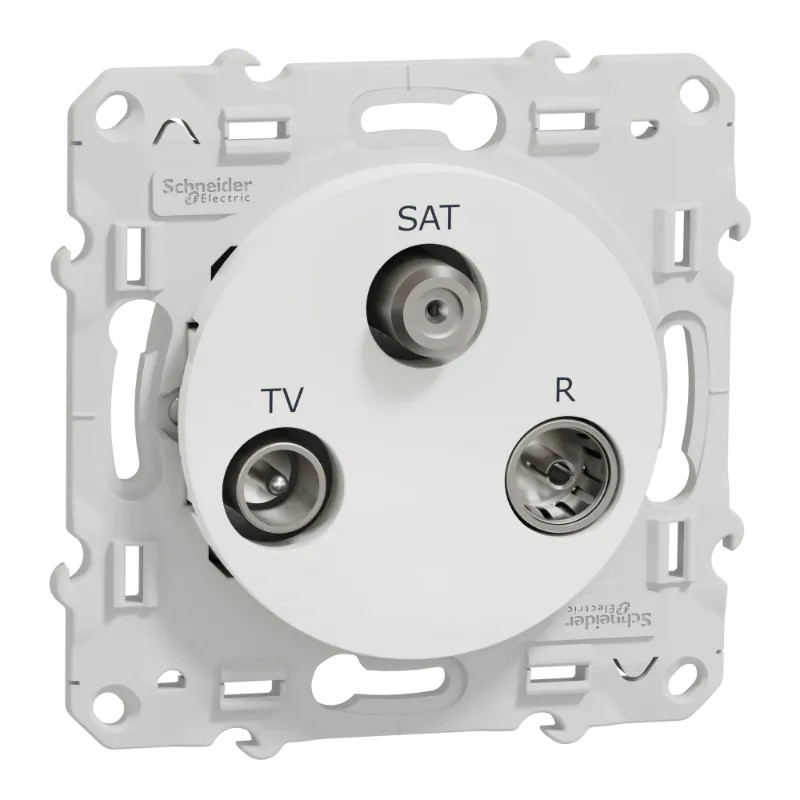 Odace - prise TV/FM/SAT - blanc - 2 entrées TV/FM et SAT - S520460 Schneider Electric