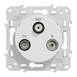 Odace - prise TV/FM/SAT - blanc - 2 entrées TV/FM et SAT - S520460 Schneider Electric