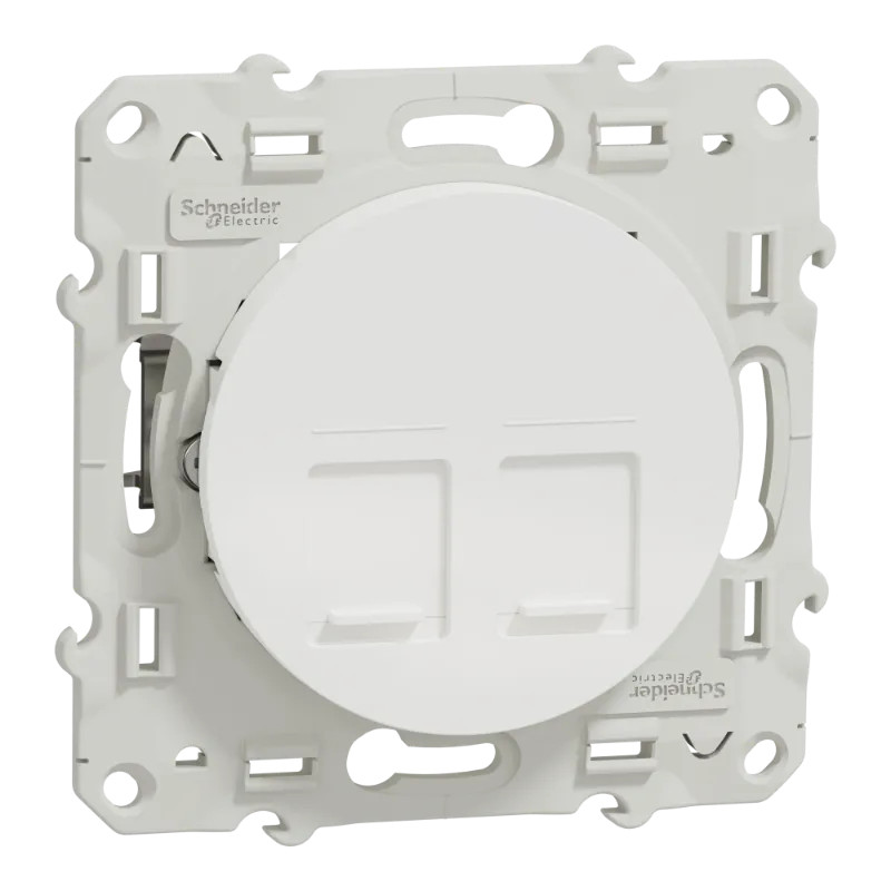 Odace - prise double RJ45 cat.6 STP - grade 2TV min à grade 3TV - blanc - S520486 Schneider Electric