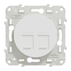 Odace - prise double RJ45 cat.6 STP - grade 2TV min à grade 3TV - blanc - S520486 Schneider Electric