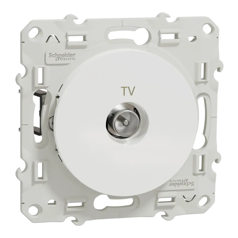 Odace - prise TV - blanc - griffes montées - S525445 Schneider Electric
