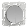 Odace - double poussoir - aluminium  - connexion rapide - S530216 Schneider Electric