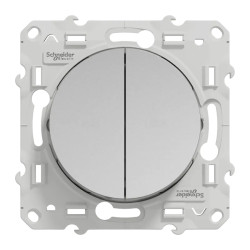 Odace - double poussoir - aluminium  - connexion rapide - S530216 Schneider Electric