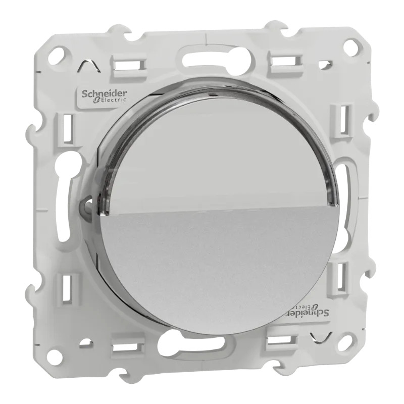 Odace - poussoir avec porte-étiquette - aluminium - S530266 Schneider Electric