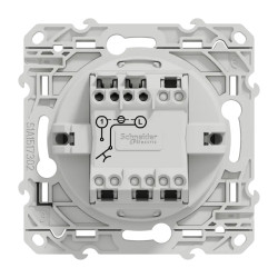 Odace - poussoir lumineux - aluminium - 10A - voyant LED bleu 0,15mA - S530276 Schneider Electric