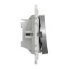 Odace - poussoir lumineux - aluminium - 10A - voyant LED bleu 0,15mA - S530276 Schneider Electric