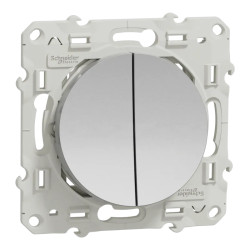 Odace - va-et-vient + poussoir - alu- 10A - poussoir NO/NF - S530285 Schneider Electric