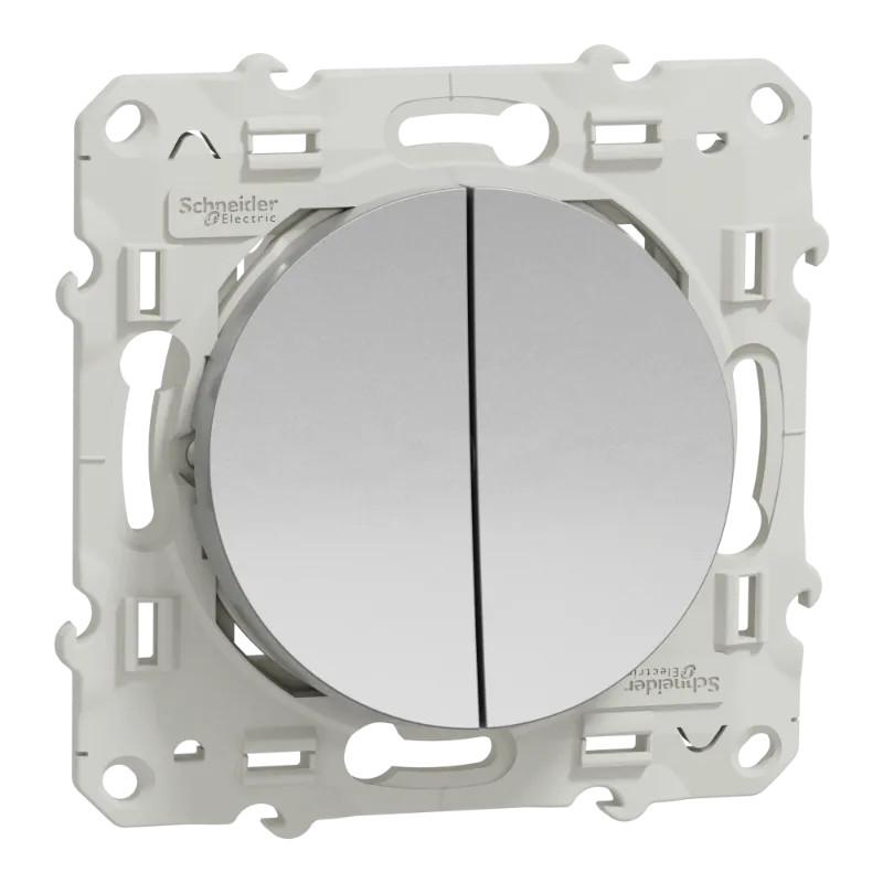 Odace - va-et-vient + poussoir - alu- 10A - poussoir NO/NF - S530285 Schneider Electric