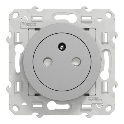 Odace - prise de courant 2P+T affleurante - aluminium- connexion rapide - S530052 Schneider Electric