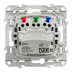 Odace - prise de courant 2P+T affleurante - aluminium- connexion rapide - S530052 Schneider Electric