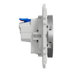 Odace - prise de courant 2P+T affleurante - aluminium- connexion rapide - S530052 Schneider Electric