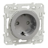 Odace - prise de courant 2P+T - aluminium- standard Schuko allemand - S530057 Schneider Electric