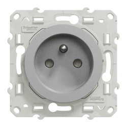 Odace - prise de courant 2P+T - aluminium - S530059 Schneider Electric