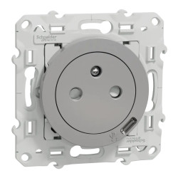 Odace - prise affleurante + USB C10.5W - aluminium - S530089 Schneider Electric