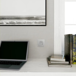 Odace - prise affleurante + USB C10.5W - aluminium - S530089 Schneider Electric