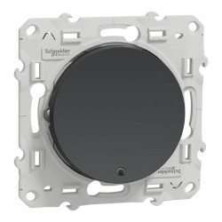 Odace - poussoir lumineux - anthracite - 10A - voyant LED bleu 0,15mA - S540276 Schneider Electric